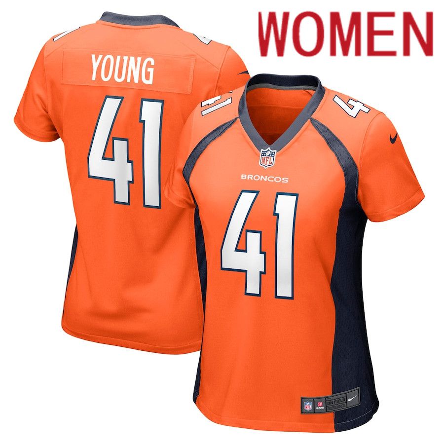 Women Denver Broncos #41 Kenny Young Nike Orange Game NFL Jersey->women nfl jersey->Women Jersey